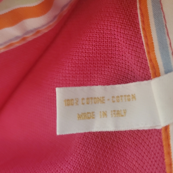 Brioni Short Sleeve Polo Shirt Bright Pink- Size M - Picture 3 of 10